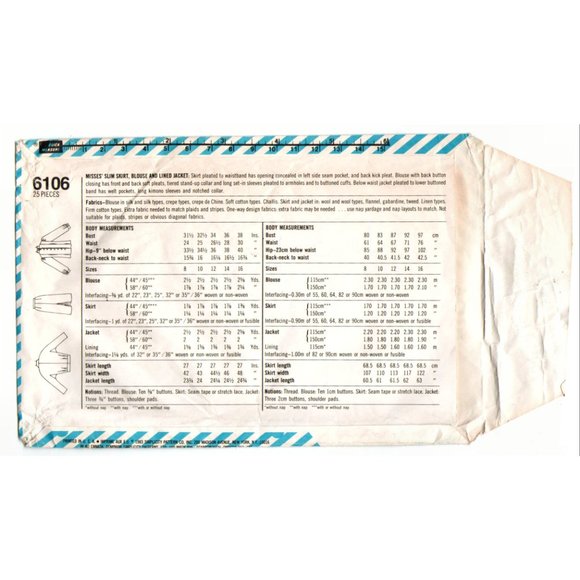 VTG Simplicity 6106 TAHARI Suit Pattern Sz 10 1983 - Picture 3 of 3